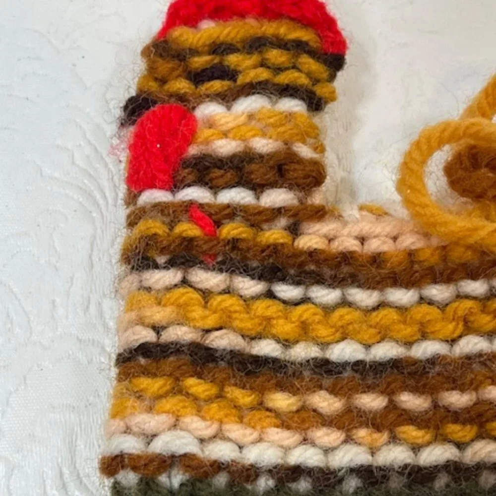 Two (2) Crocheted/Knitted Chicken/Hen Egg Cozies Covers Holder Decor 3